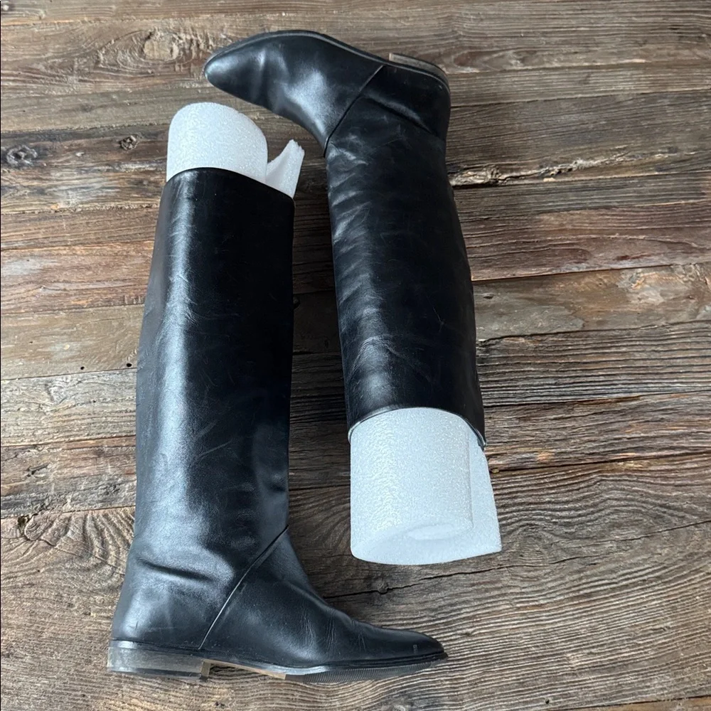 J Peterman black high low heeled riding boot vintage size 6.5 - Picture 15 of 15